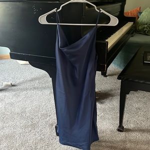 Satin blue dress